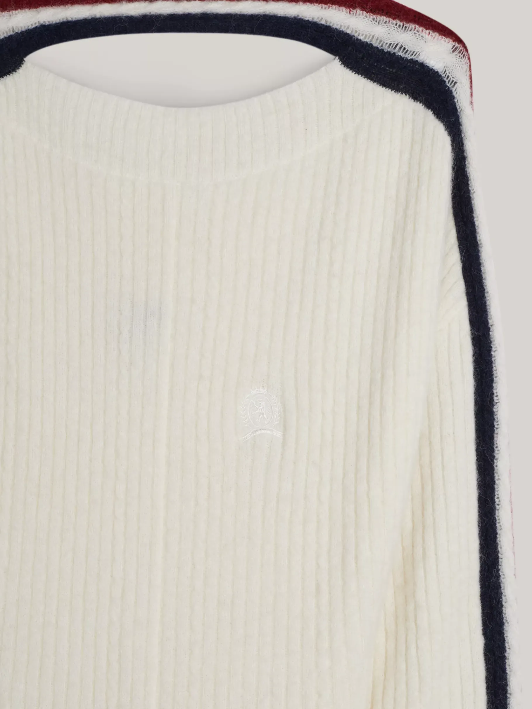 Tommy Hilfiger Relaxed Fit Midi-Kleid aus Alpakamix mit Wappen IVORY Clearance