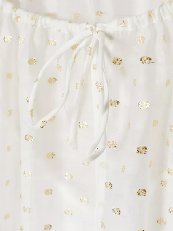 Tommy Hilfiger Relaxed Fit Midi-Kleid mit Metallic-Stickerei FIL COUPE WHITE/ GOLD Sale