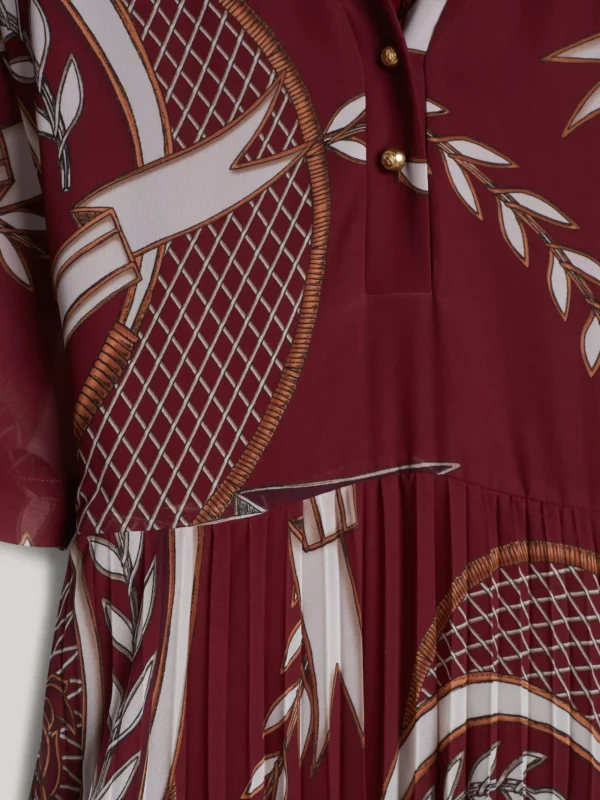 Tommy Hilfiger Relaxed Fit Midi-Kleid mit Faltenrock ROUGE Sale