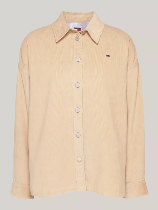 Tommy Hilfiger Relaxed Fit Overshirt aus feinem Cord GENTLE GOLD Cheap