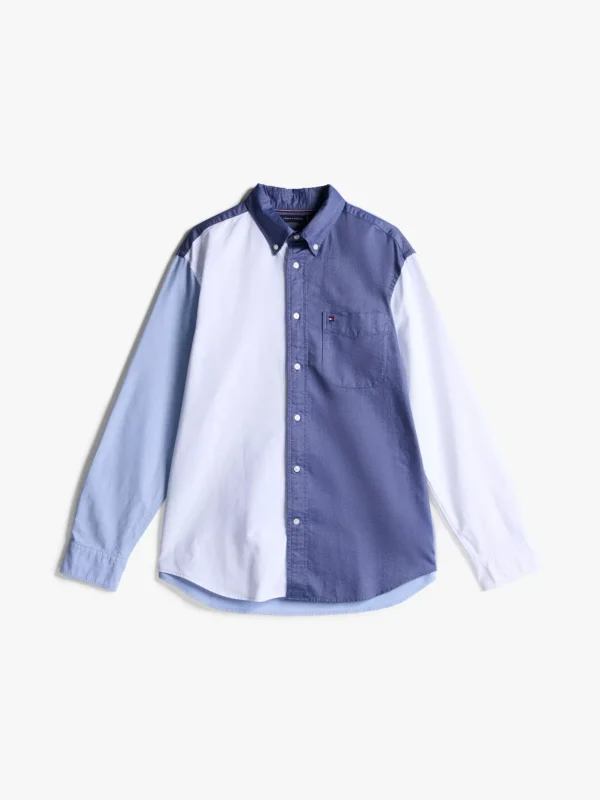 Tommy Hilfiger Relaxed Fit Oxford-Hemd mit Color Block-Design DESERT SKY/MULTI Best