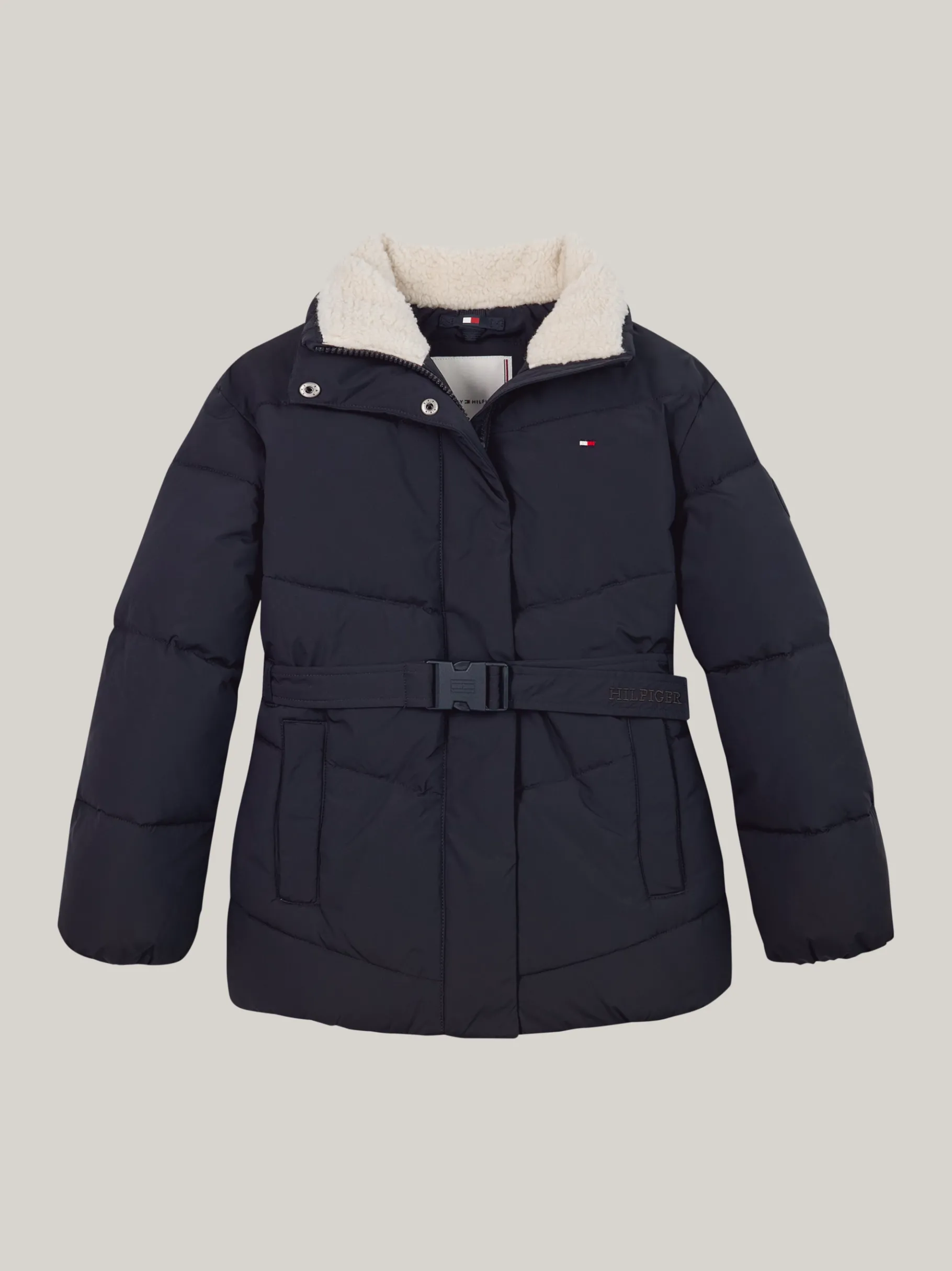 Tommy Hilfiger Relaxed Fit Puffer-Jacke mit Teddy-Fleece DESERT SKY Sale