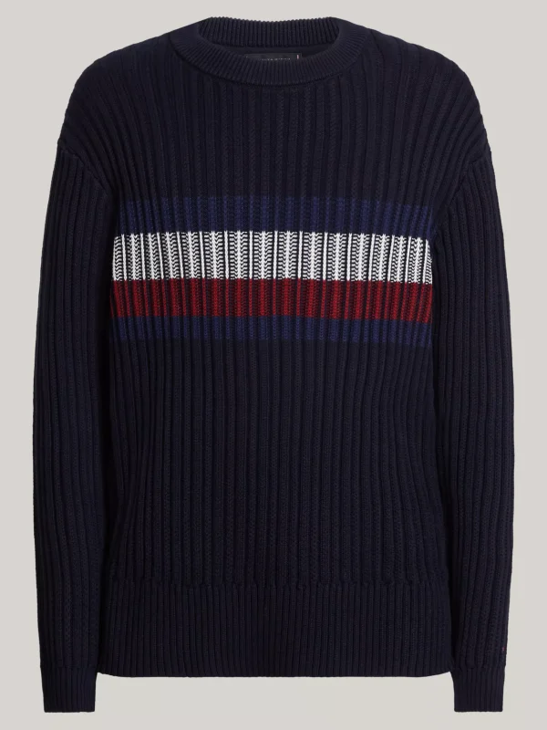 Tommy Hilfiger Relaxed Fit Pullover aus grobem Rippstrick DESERT SKY New