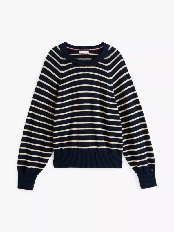 Tommy Hilfiger Relaxed Fit Pullover mit Raglanärmeln COUNTRY IVORY/DARK NIGHT NAVY STP Online