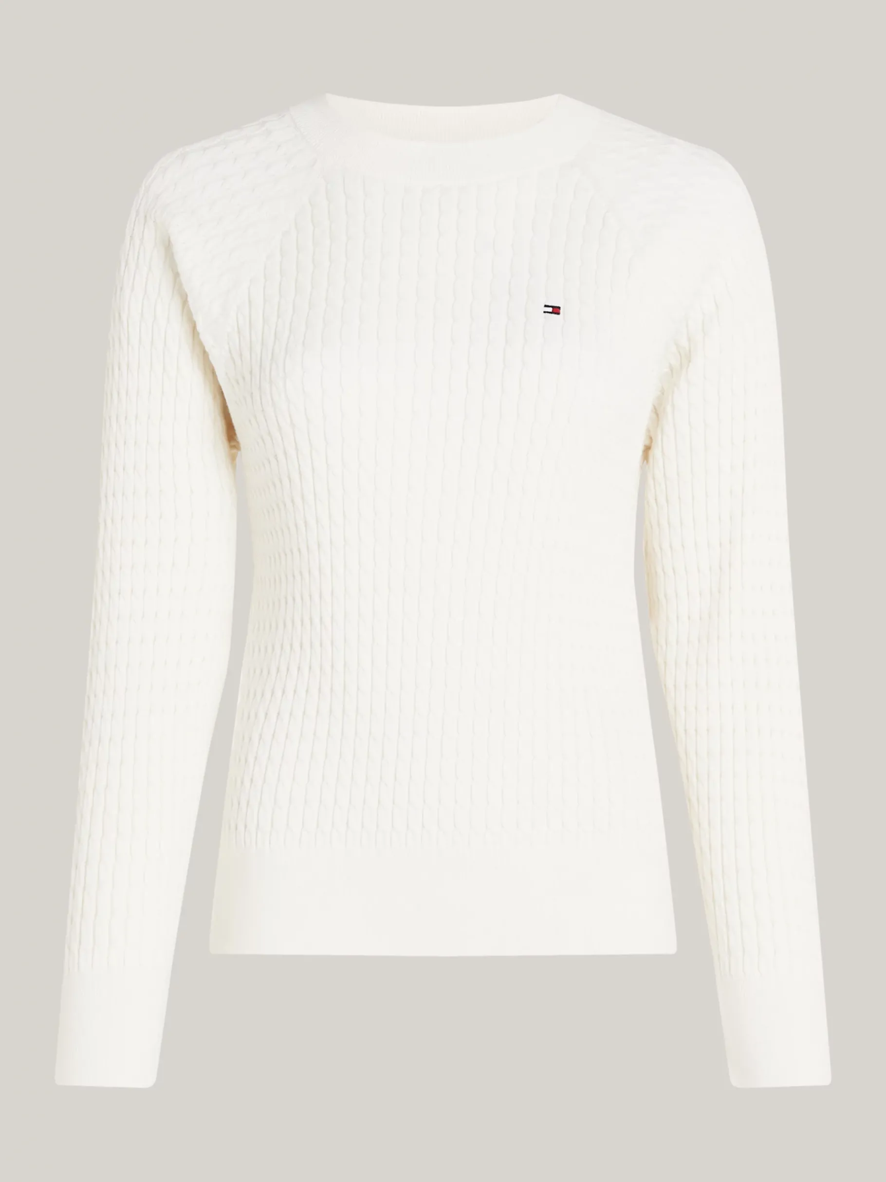 Tommy Hilfiger Relaxed Fit Pullover mit Mini-Zopfstrickmuster IVORY PETAL Cheap