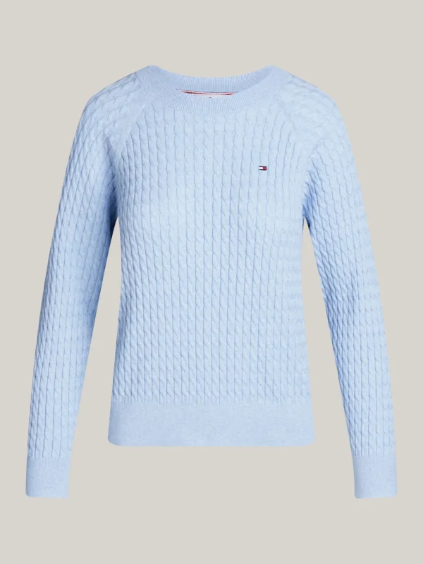 Tommy Hilfiger Relaxed Fit Pullover mit Mini-Zopfstrickmuster VESSEL BLUE HEATHER Store