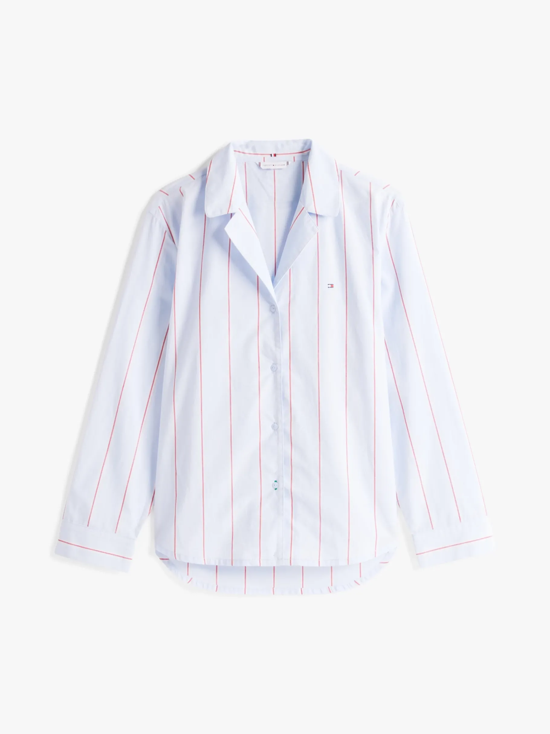Tommy Hilfiger Relaxed Fit Pyjama-Hemd aus Popeline BLOCK STRIPE SWEET BLUE Shop