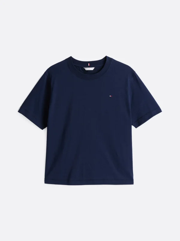 Tommy Hilfiger Relaxed Fit Rundhals-T-Shirt mit Flag DARK NIGHT NAVY Discount