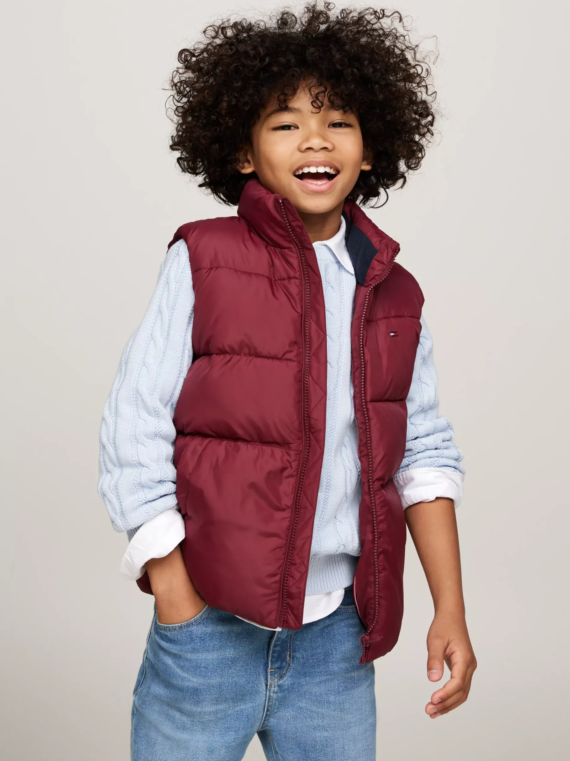 Tommy Hilfiger Relaxed Fit Steppweste DEEP ROUGE Cheap