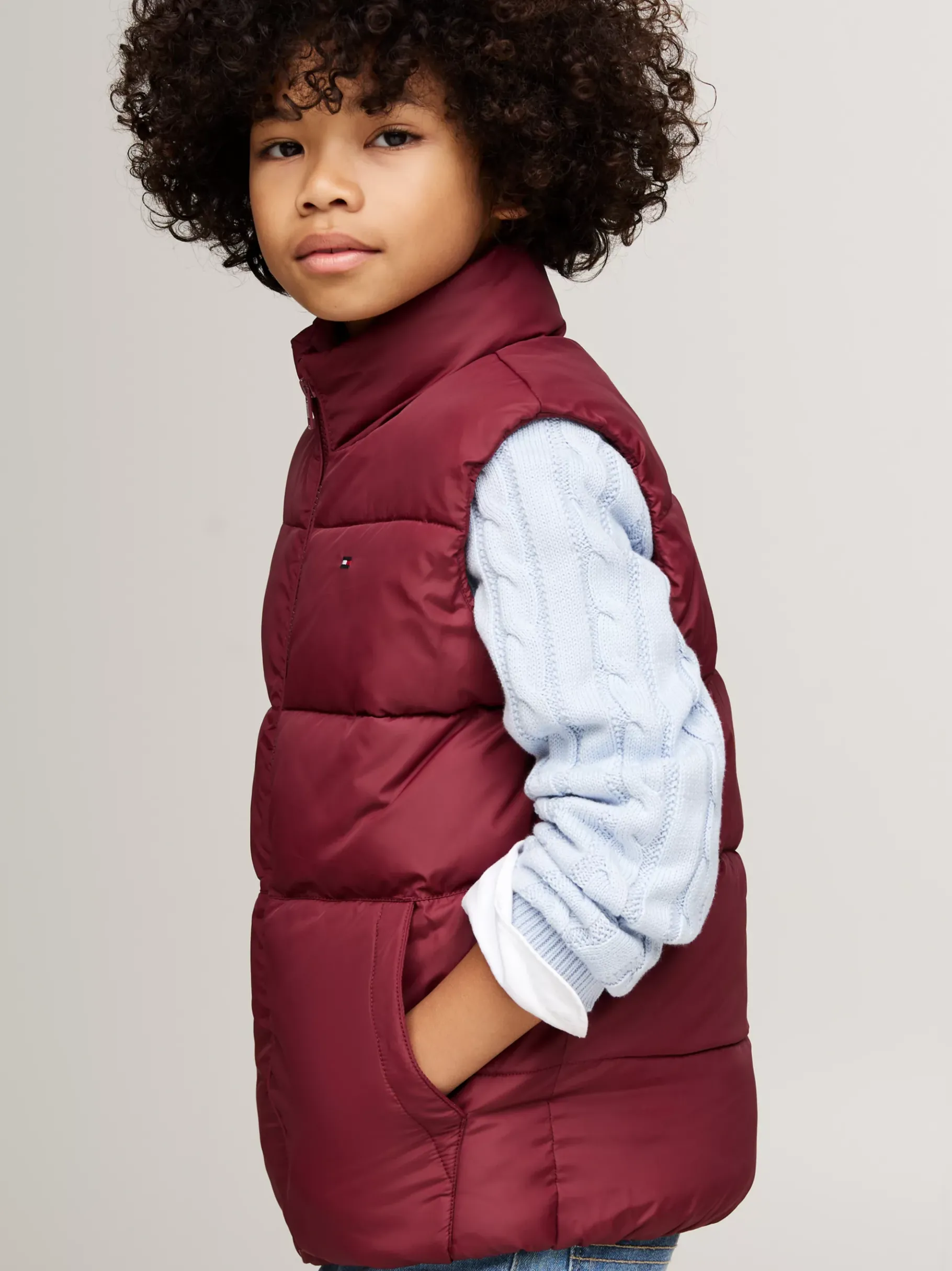 Tommy Hilfiger Relaxed Fit Steppweste DEEP ROUGE Cheap