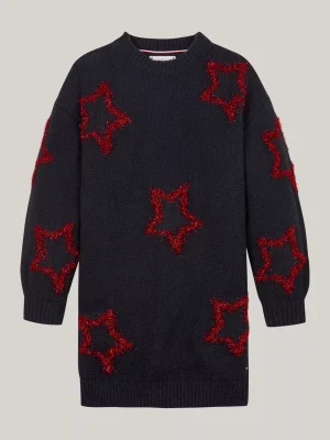 Tommy Hilfiger Relaxed Fit Strickkleid mit Metallic-Sternen DESERT SKY STARS Best