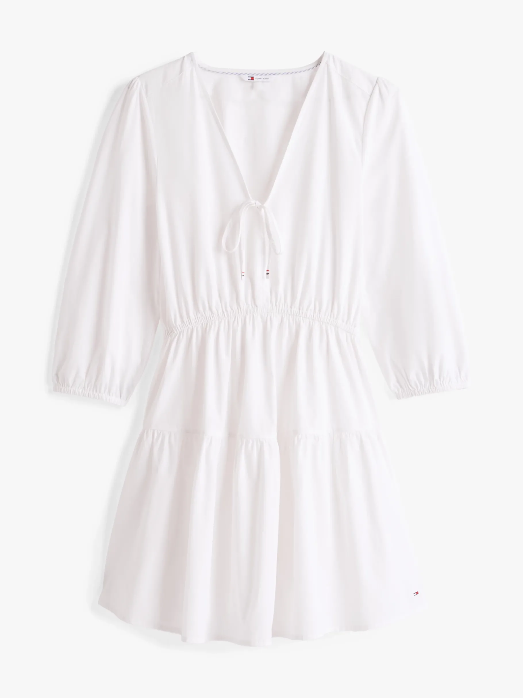 Tommy Hilfiger Relaxed Fit Stufen-Minikleid aus Popeline ECRU New