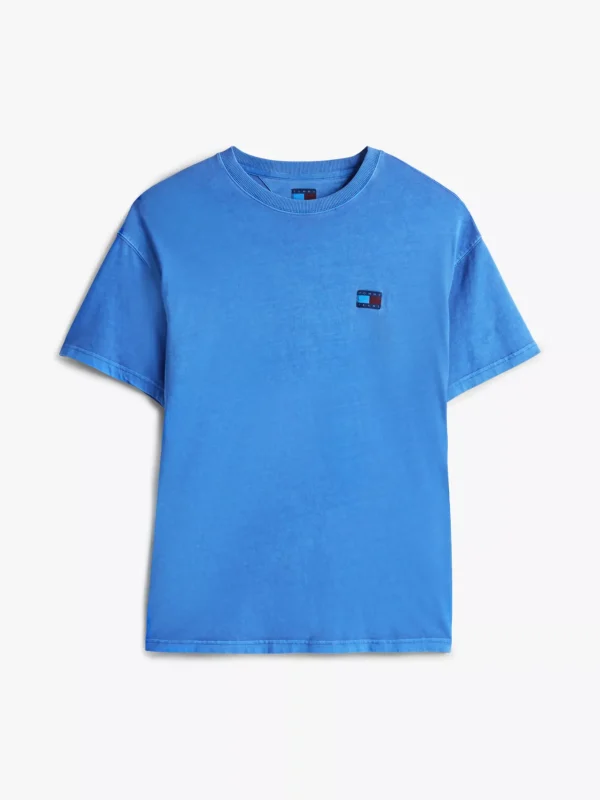 Tommy Hilfiger Relaxed Fit T-Shirt mit gewebtem Badge TEMPO BLUE New