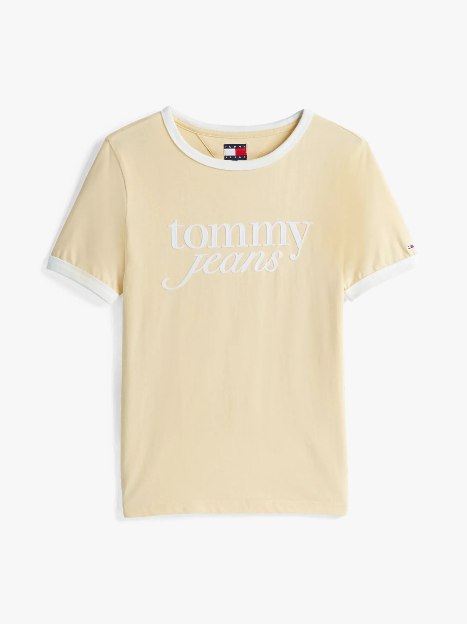 Tommy Hilfiger Relaxed Fit T-Shirt mit Kontrast-Logo CUSTARD CREAM Clearance