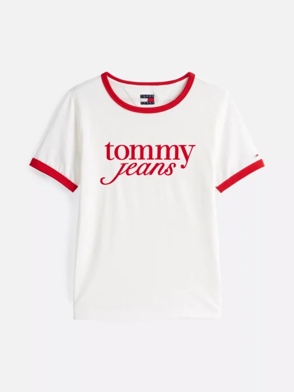 Tommy Hilfiger Relaxed Fit T-Shirt mit Kontrast-Logo ECRU Store