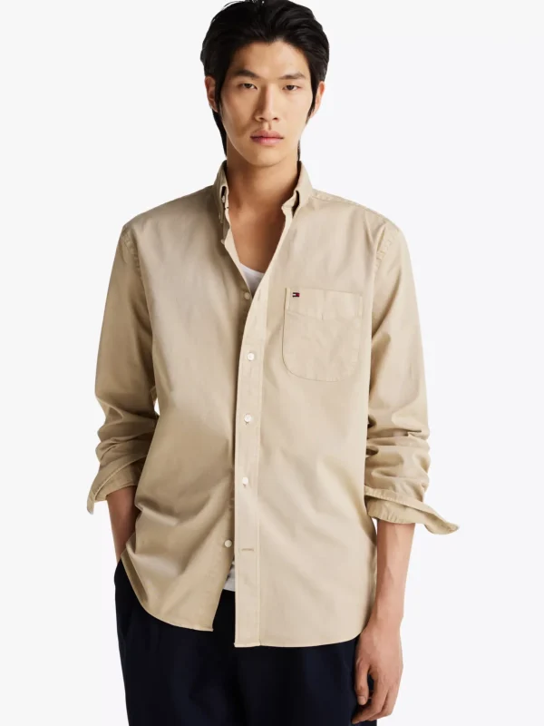 Tommy Hilfiger Relaxed Fit Twill-Hemd SANDALWOOD Sale
