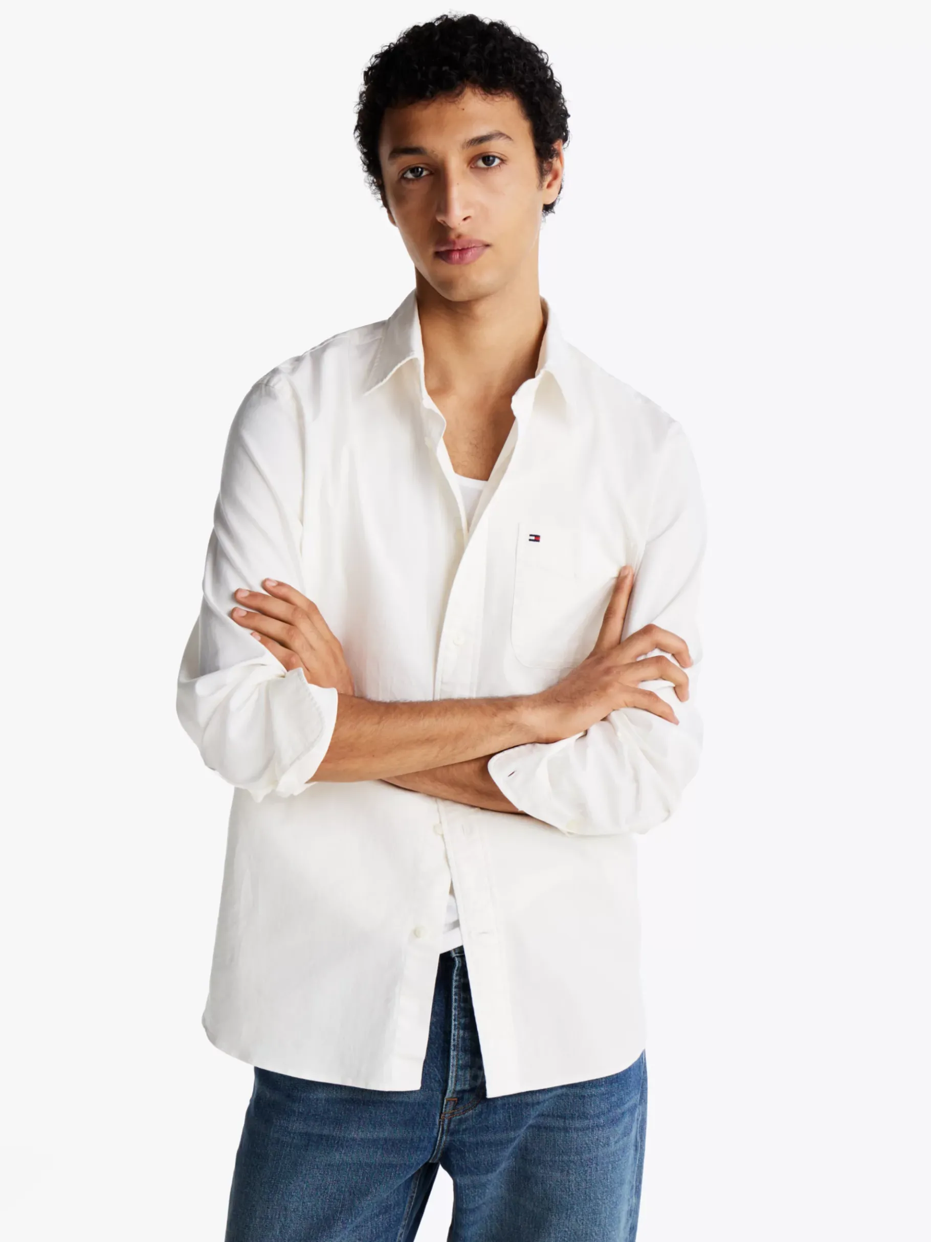Tommy Hilfiger Relaxed Fit Twill-Hemd IVORY SILK Best