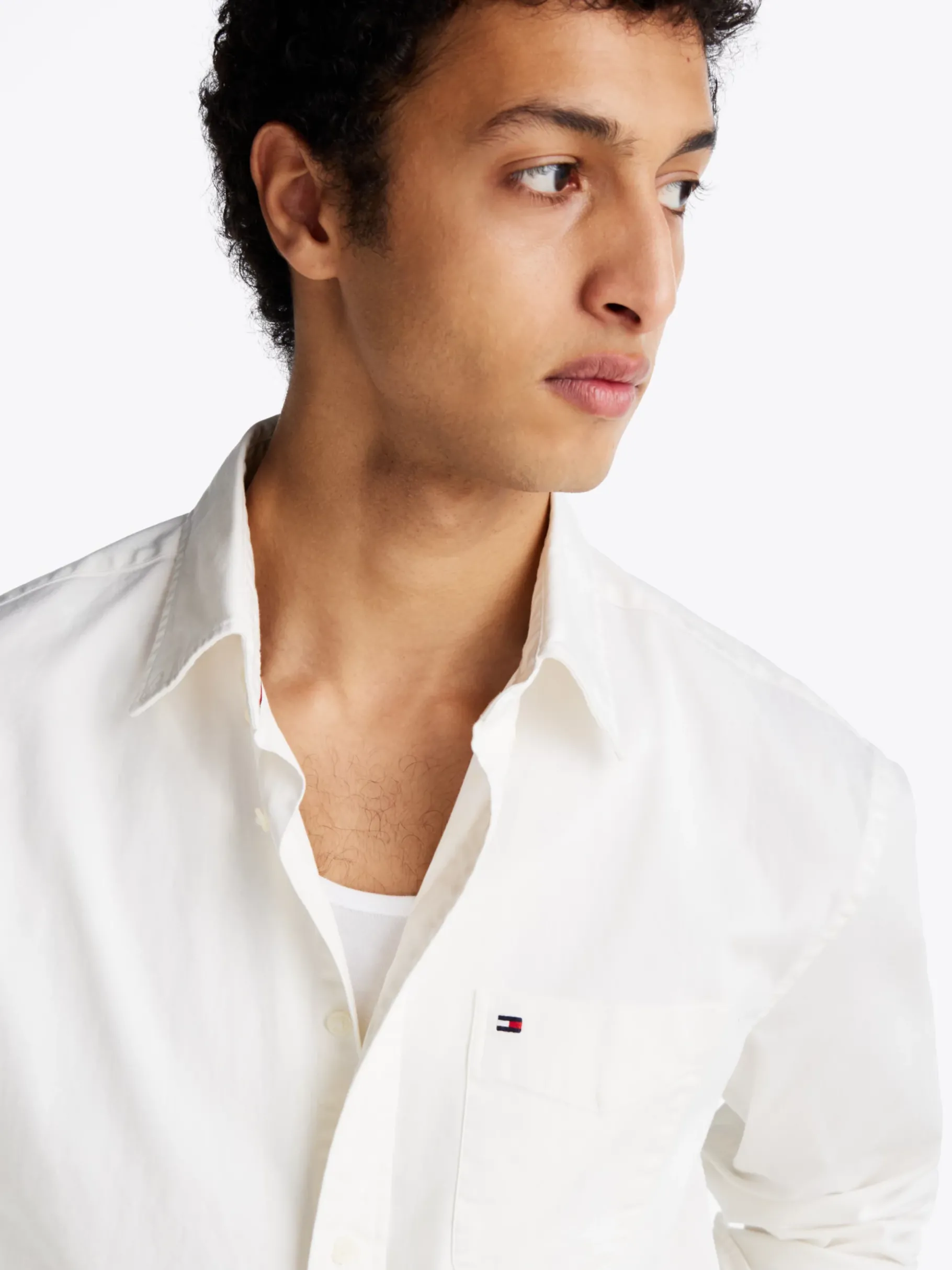 Tommy Hilfiger Relaxed Fit Twill-Hemd IVORY SILK Best