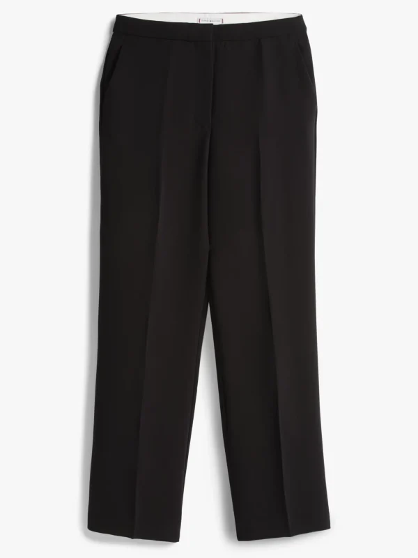 Tommy Hilfiger Relaxed Straight Leg Fit Krepp-Hose BLACK Flash Sale