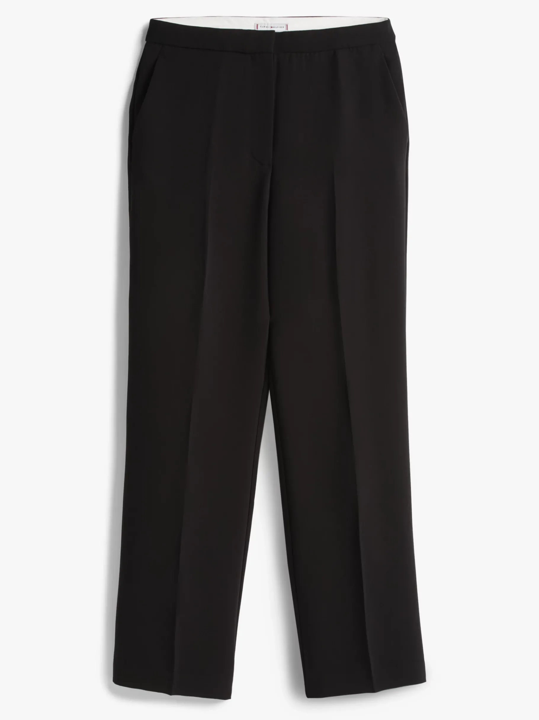 Tommy Hilfiger Relaxed Straight Leg Fit Krepp-Hose BLACK Flash Sale