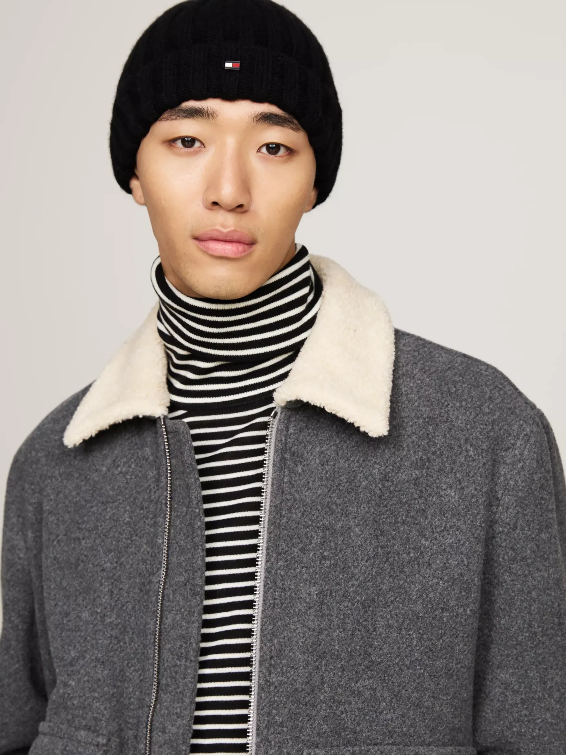 Tommy Hilfiger Rippstrick-Beanie aus Kaschmir BLACK Discount