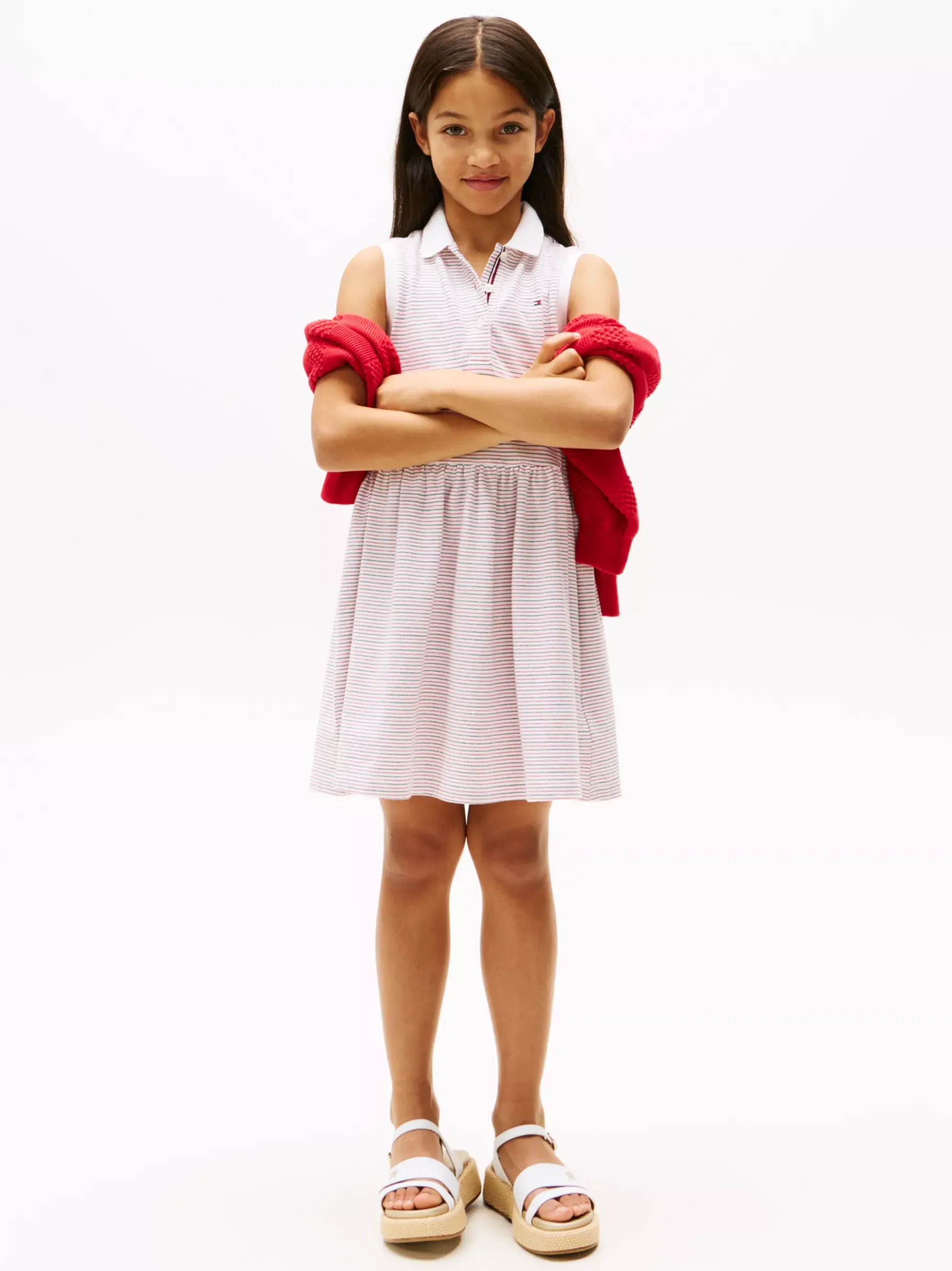 Tommy Hilfiger Ärmelloses Polokleid RED WHITE BLUE STRIPES Hot