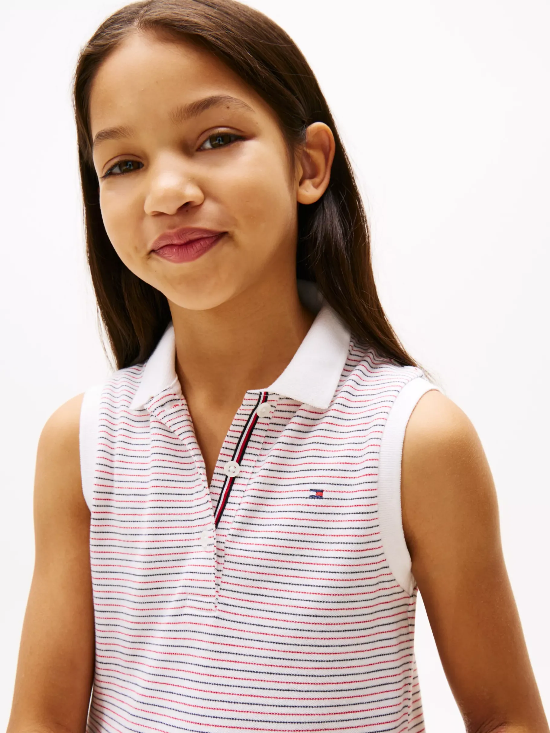 Tommy Hilfiger Ärmelloses Polokleid RED WHITE BLUE STRIPES Hot