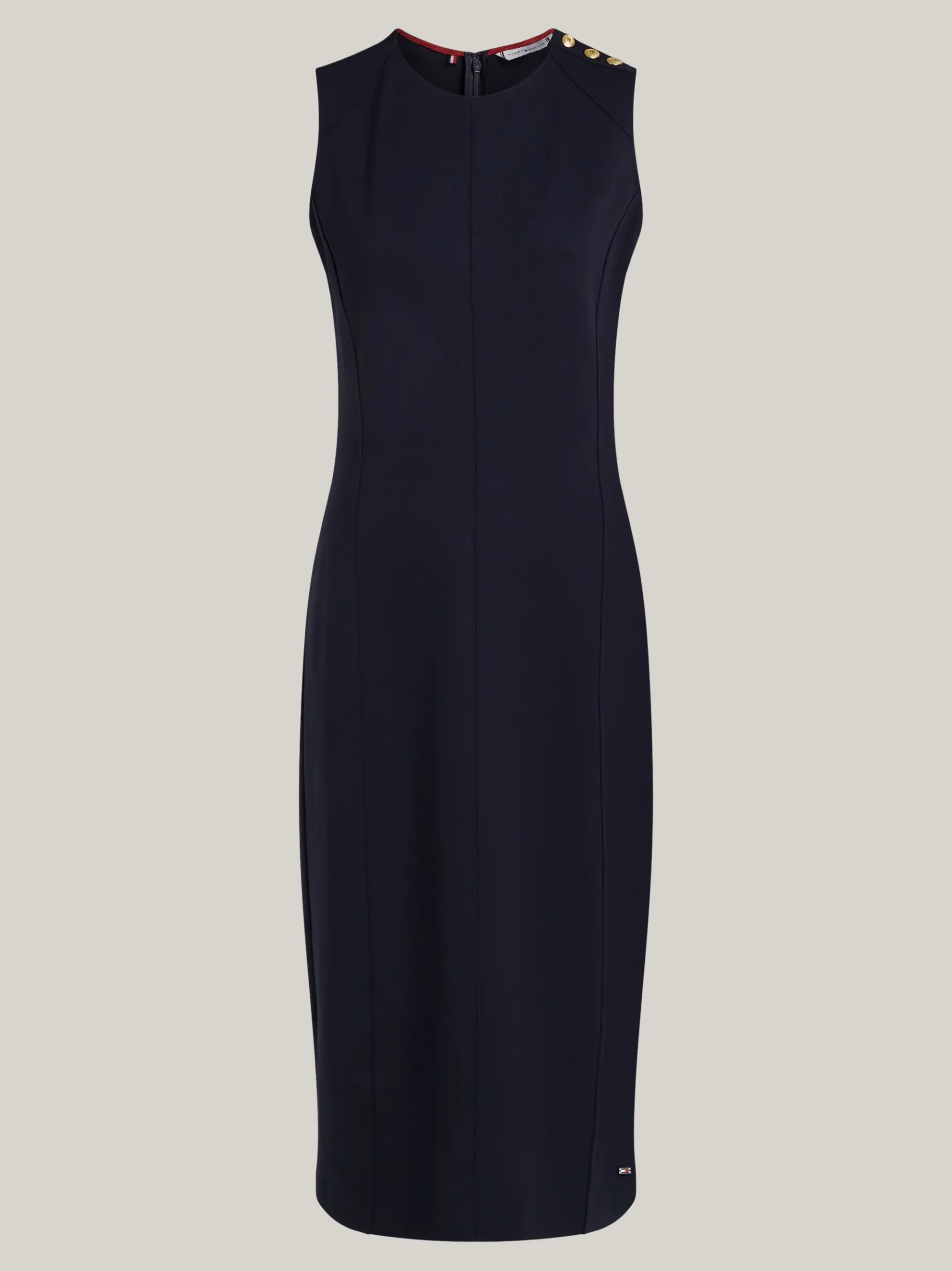 Tommy Hilfiger Ärmelloses Slim Fit Bodycon-Midikleid DESERT SKY Fashion