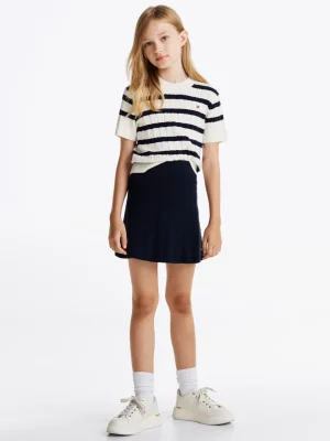 Tommy Hilfiger Rock mit Mini-Zopfmuster DARK NIGHT NAVY Discount