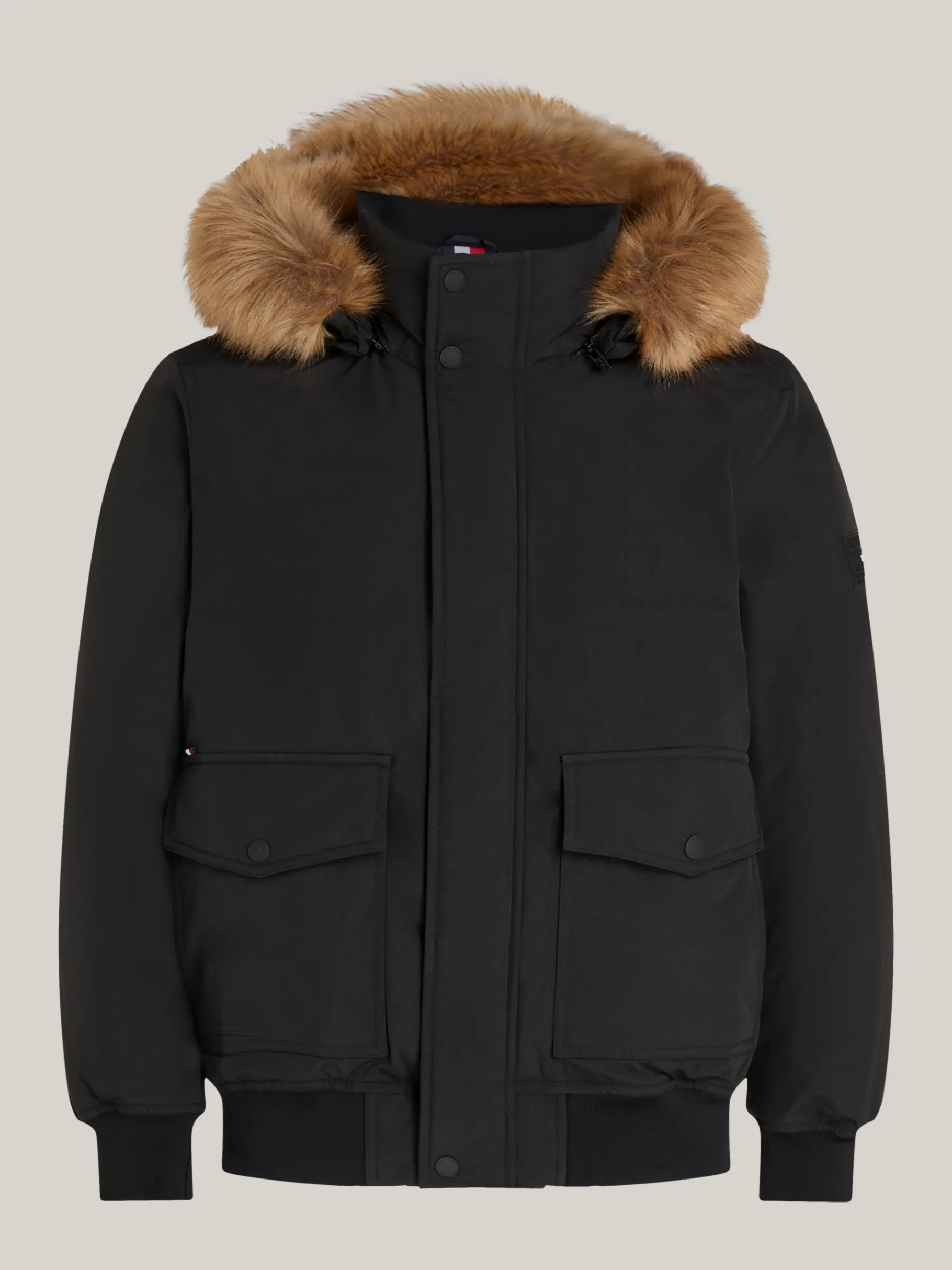 Tommy Hilfiger Rockie Daunen-Bomberjacke mit Kunstpelz BLACK Clearance