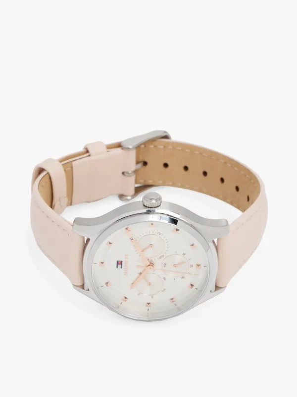 Tommy Hilfiger Rosévergoldete Uhr mit Lederarmband BROWN Outlet