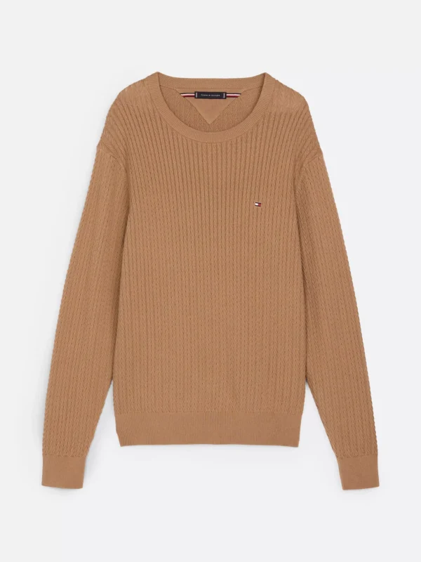Tommy Hilfiger Rundhals-Pullover aus Fischgrät-Strick SAFARI CANVAS Outlet