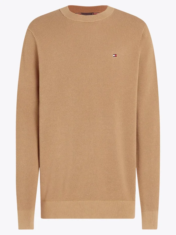 Tommy Hilfiger Rundhals-Pullover aus Strukturstrick SAFARI CANVAS Hot