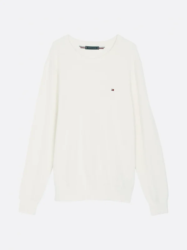 Tommy Hilfiger Rundhals-Pullover aus Strukturstrick IVORY PETAL Sale
