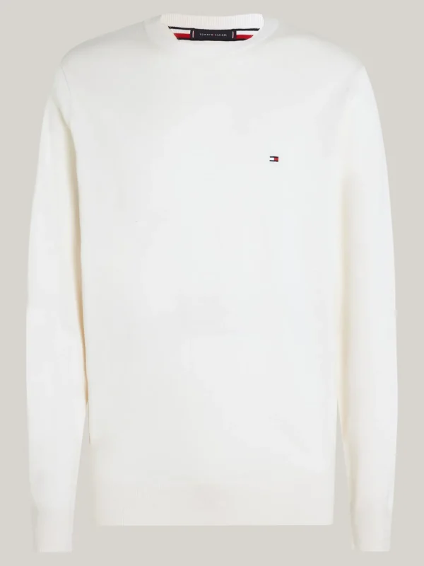 Tommy Hilfiger Rundhalspullover mit Flag IVORY Discount