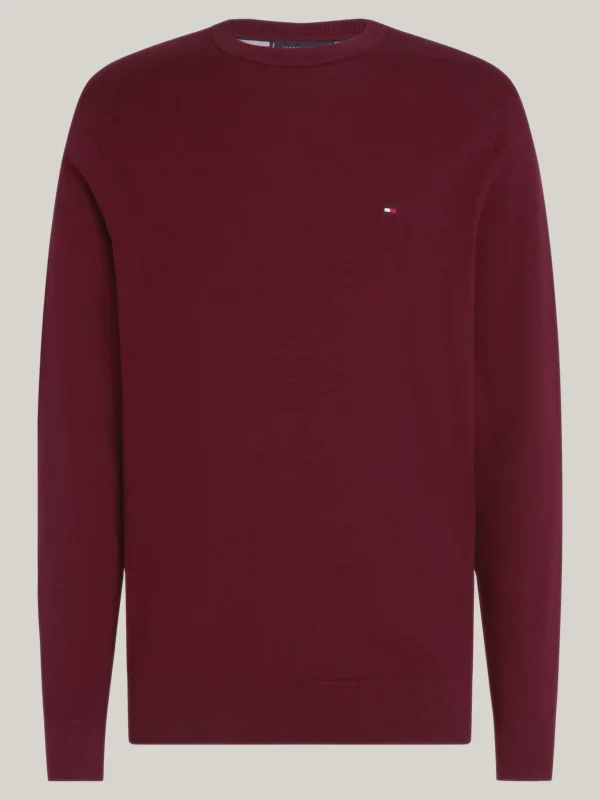 Tommy Hilfiger Rundhalspullover mit Flag DEEP ROUGE Discount