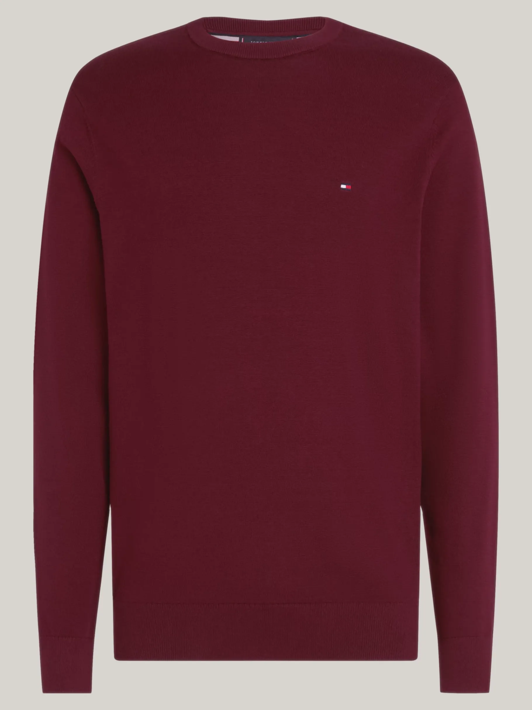 Tommy Hilfiger Rundhalspullover mit Flag DEEP ROUGE Discount