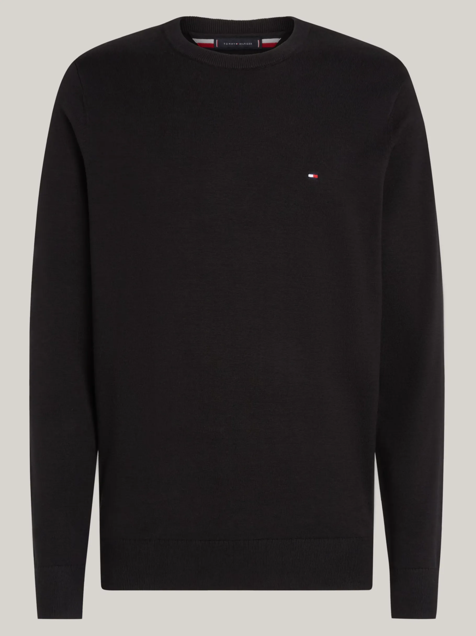 Tommy Hilfiger Rundhalspullover mit Flag BLACK Flash Sale