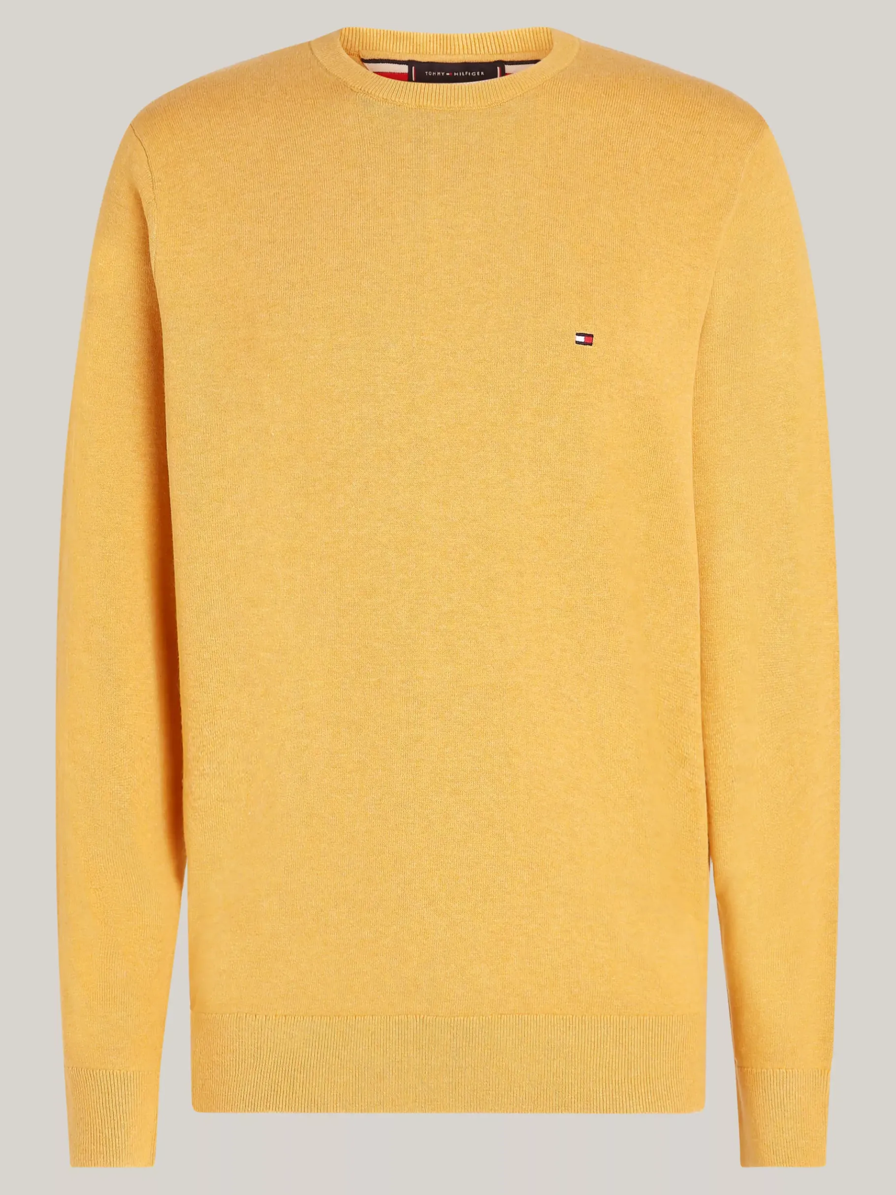 Tommy Hilfiger Rundhalspullover mit Flag CITY YELLOW HEATHER Cheap