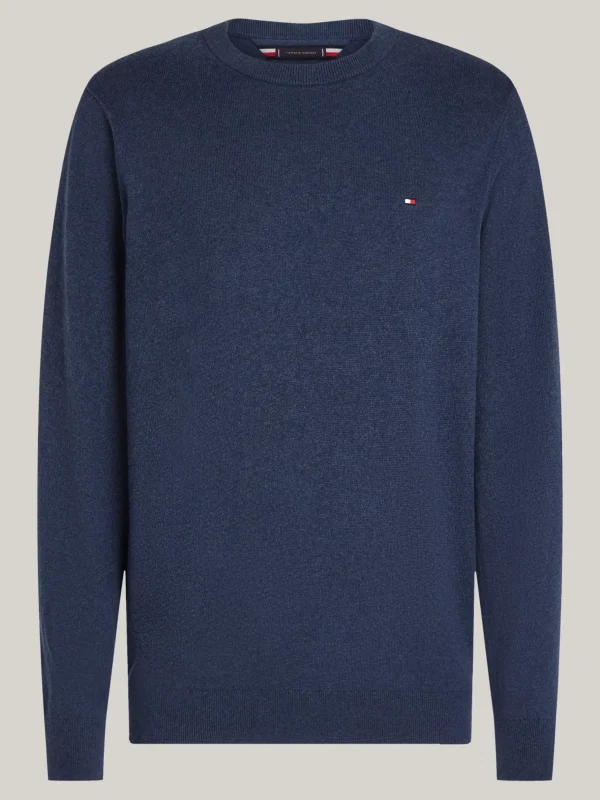 Tommy Hilfiger Rundhalspullover mit Kaschmir AEGEAN SEA HEATHER Sale