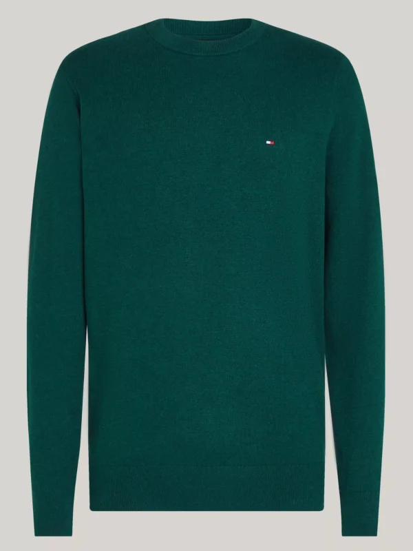 Tommy Hilfiger Rundhalspullover mit Kaschmir ORNAMENTAL GREEN HEATHER New