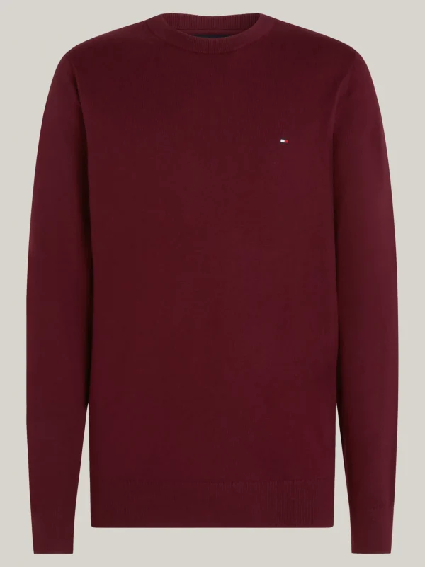 Tommy Hilfiger Rundhalspullover mit Kaschmir DEEP ROUGE Outlet