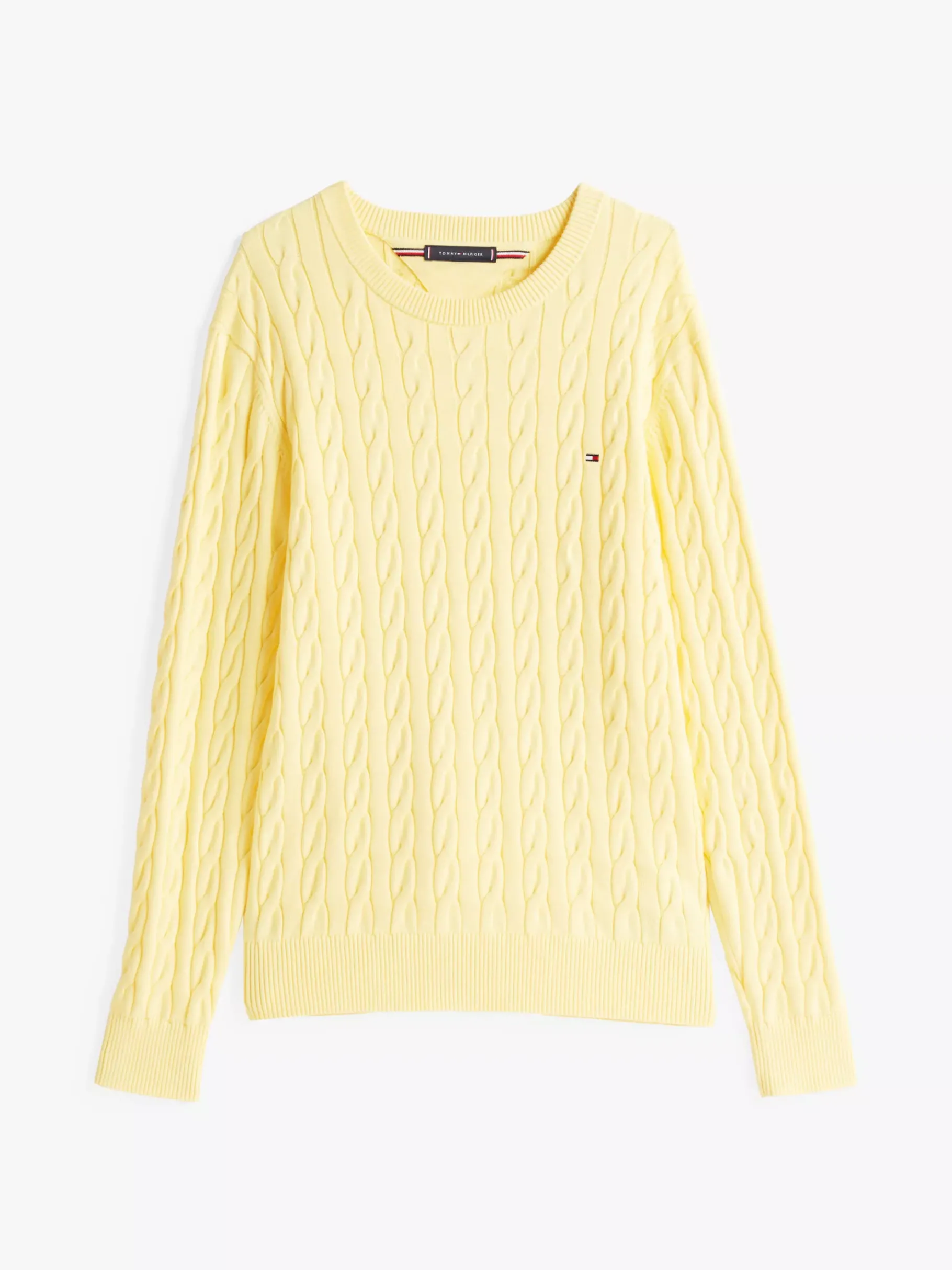 Tommy Hilfiger Rundhals-Pullover mit Zopfmuster CITRONELLA Store