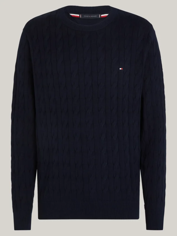 Tommy Hilfiger Rundhals-Pullover mit Zopfmuster DESERT SKY Online