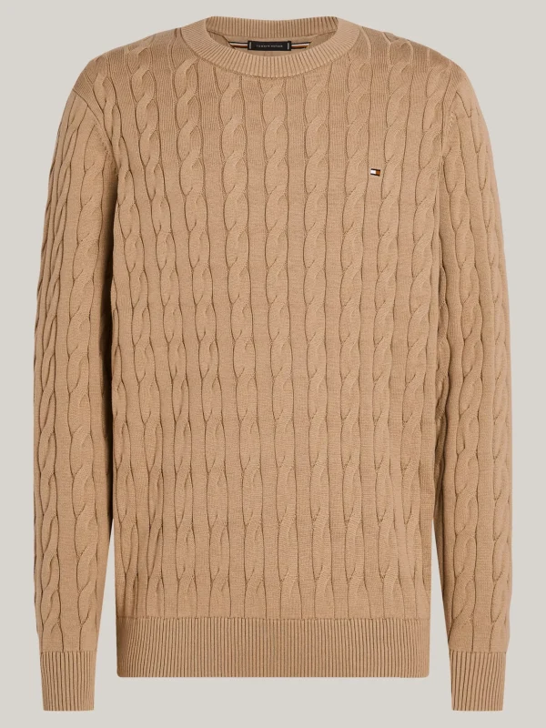 Tommy Hilfiger Rundhals-Pullover mit Zopfmuster SAFARI CANVAS Online