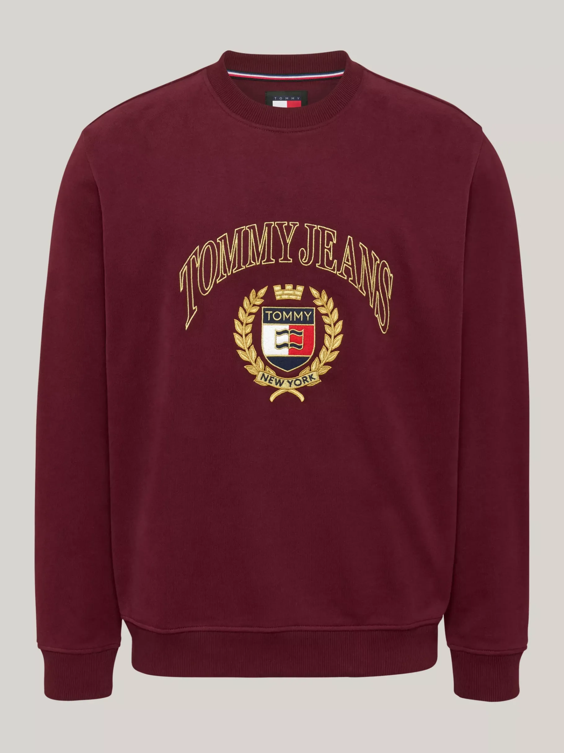 Tommy Hilfiger Rundhals-Sweatshirt mit aufgesticktem Logo DEEP ROUGE Cheap