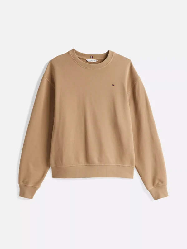 Tommy Hilfiger Rundhals-Sweatshirt mit aufgestickter Flag SAFARI CANVAS Hot