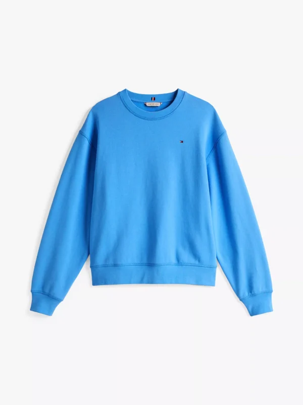 Tommy Hilfiger Rundhals-Sweatshirt mit aufgestickter Flag BLUE SPELL Hot