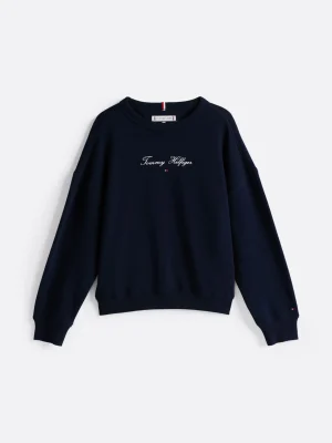 Tommy Hilfiger Rundhals-Sweatshirt mit Logo DARK NIGHT NAVY Hot