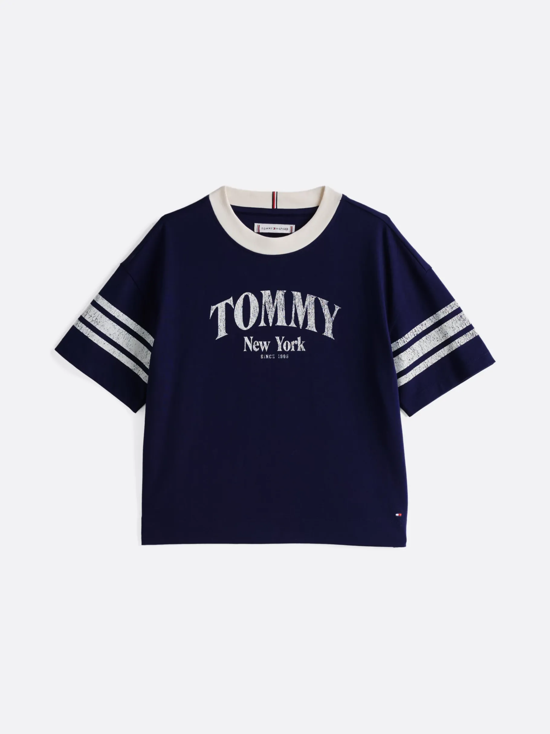 Tommy Hilfiger Rundhals-T-Shirt im Color Block-Design YALE NAVY Outlet